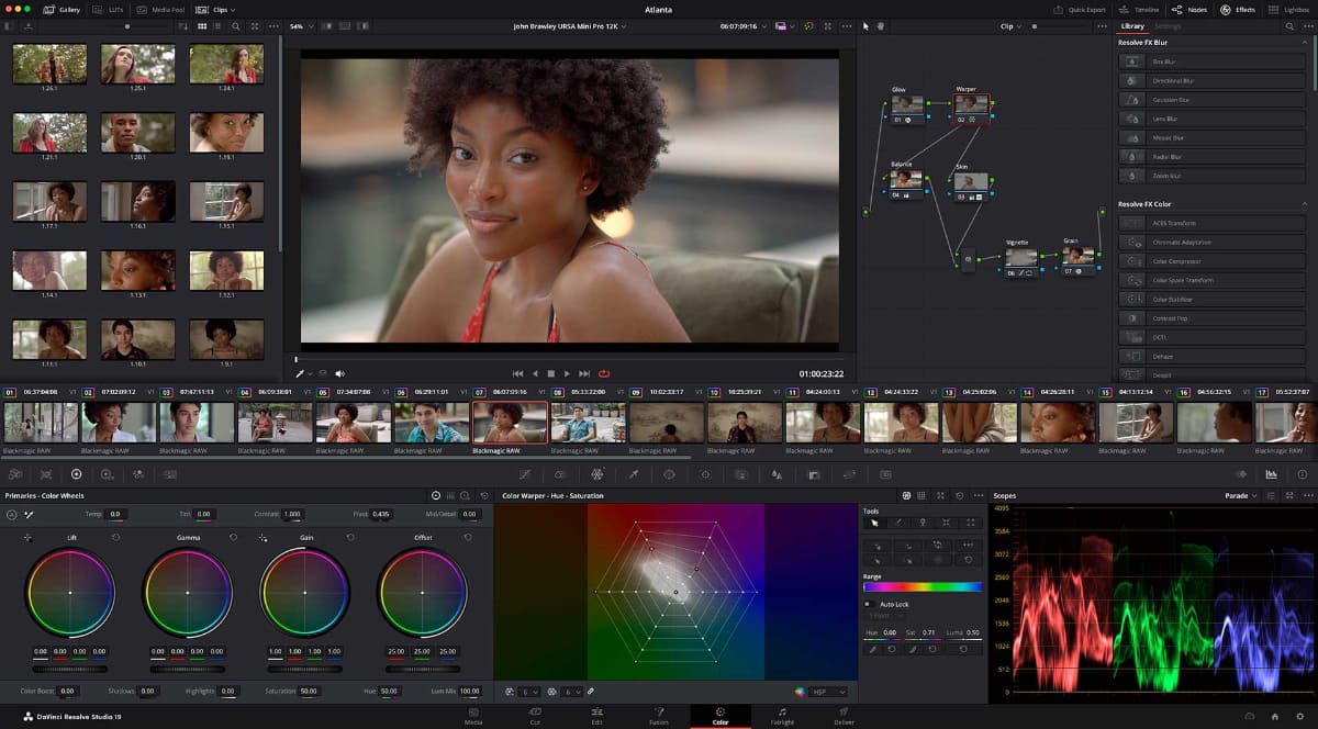 「DaVinci Resolve 19」Colorページ