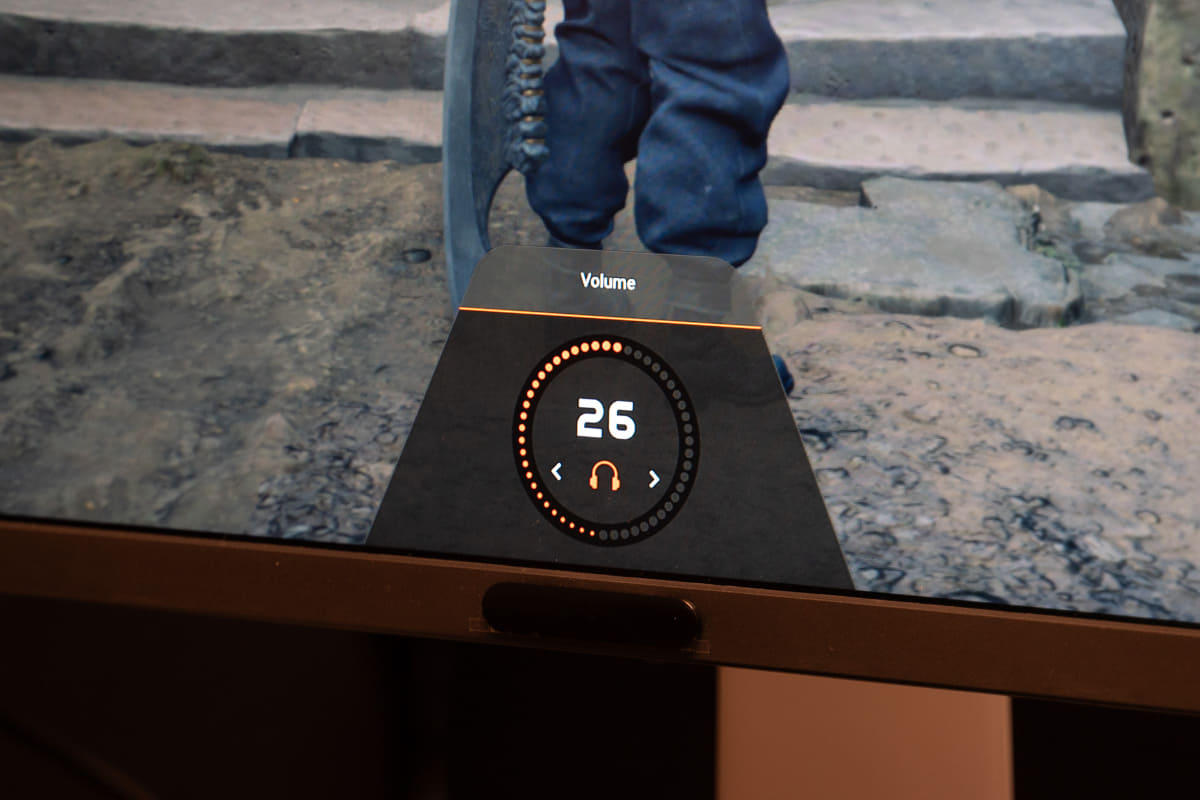 リモコンで音量を調整すると現れる表示。ヘッドフォンの音量を調整できる