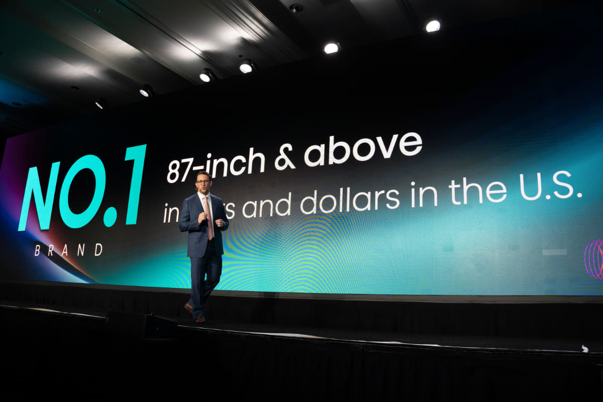 Hisenseプレスカンファレンスでは、超大型クラスでの強さをアピール