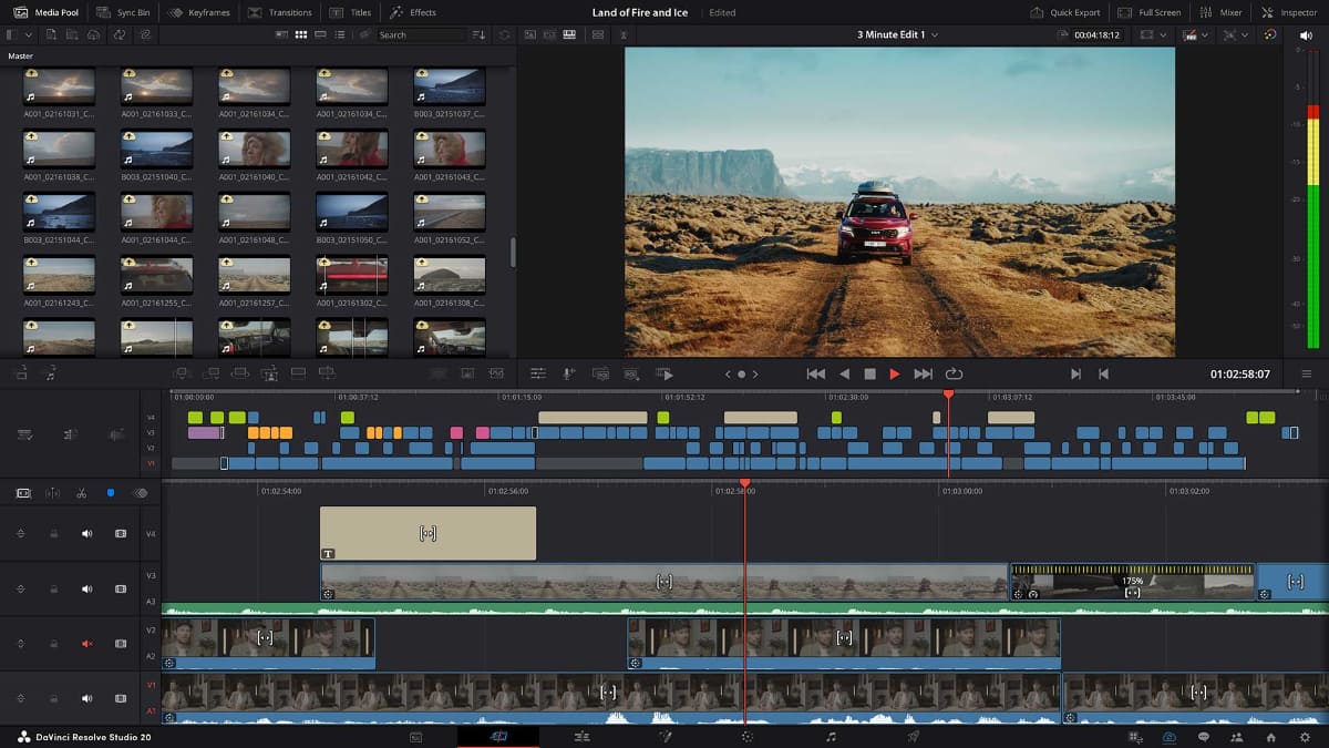 「DaVinci Resolve 20」カットページ