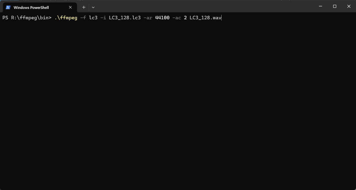 Power Shellで、デコードのコマンドを入力