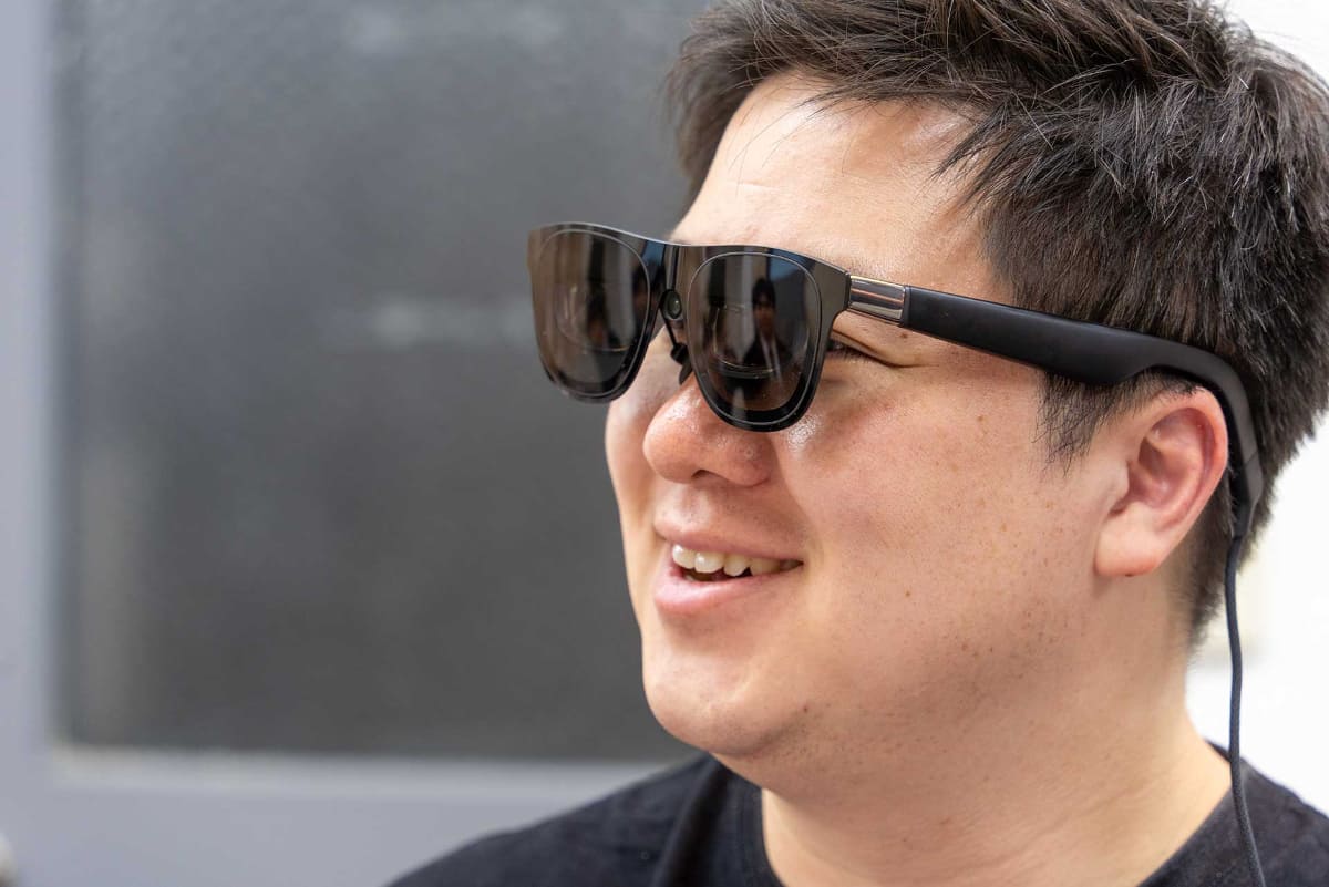 XREAL One＋XREAL Eyeを装着したところ