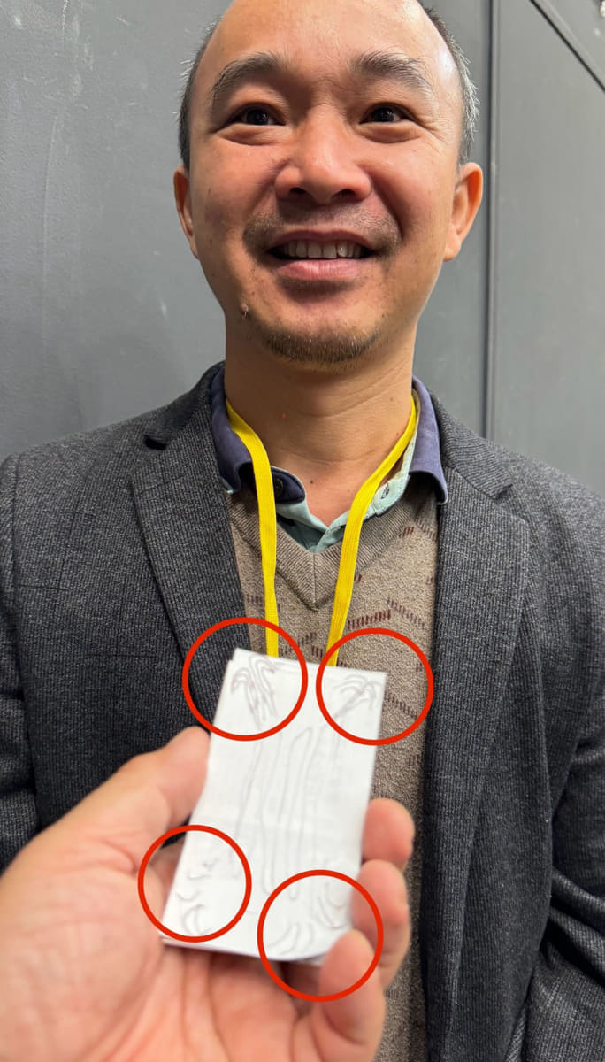 パンさんに書いてもらったQUAD-FORMERの模式図。Peacockの場合はこうなっており、赤丸が独立コイルだ