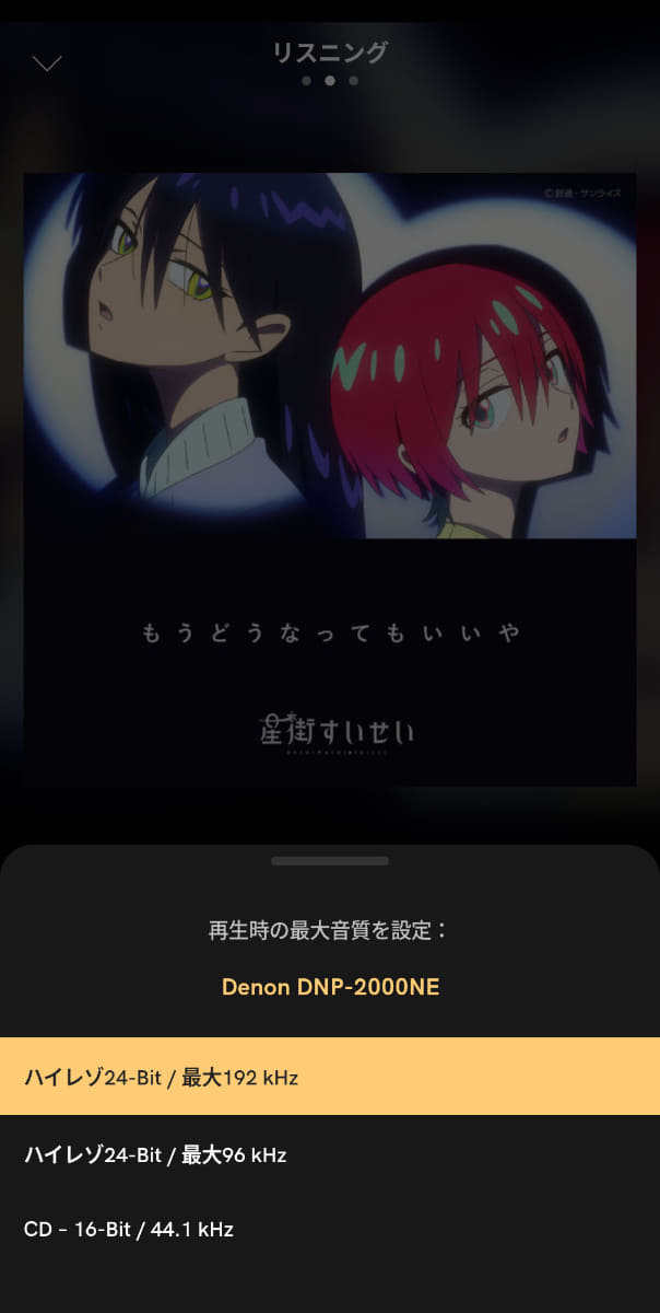 最大192kHz/24bitで再生できる