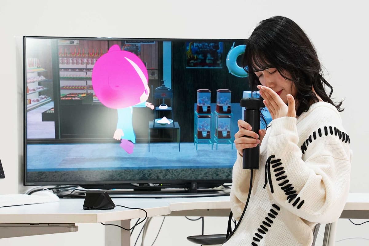 触覚と香りが体験できる3Dコンテンツのデモも