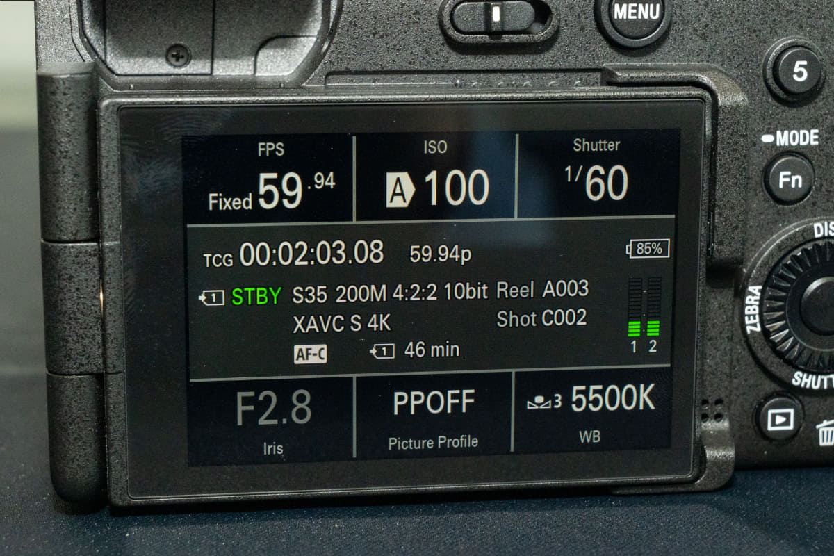 BIG6(ホーム画面)で、シネマカメラと同じような使用感に