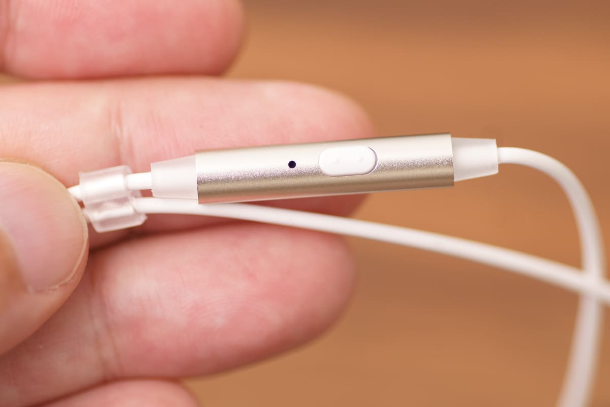 USB-C接続タイプは、ケーブルの途中にマイク付きリモコンを備える