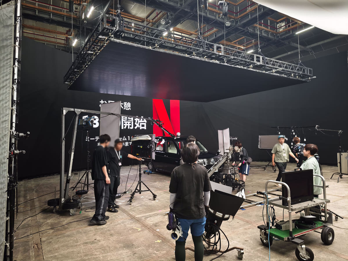 東宝スタジオ内に、セミナーのために準備されたICVFX用のセット