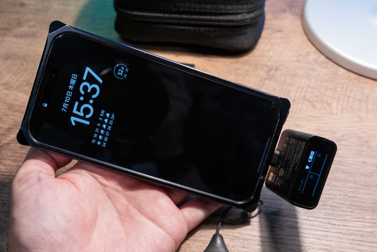 iPhone 16 Proとレシーバーを接続したところ