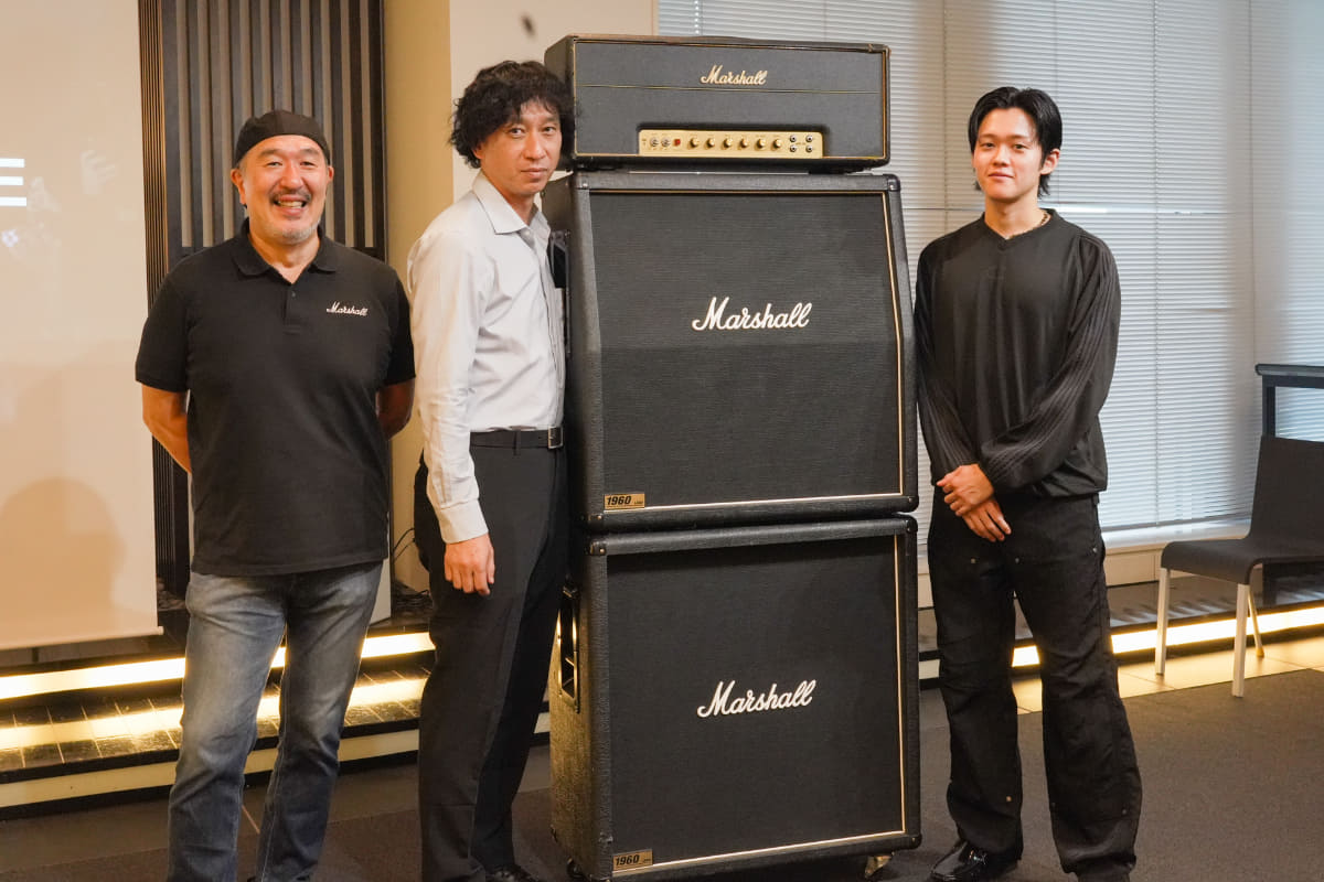 左からMarshall Group 牛澤氏、完実電気 熊沢秀剛氏、Marshall Group 飯村一誠氏