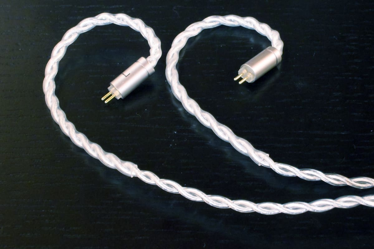 接続ケーブル。イヤフォンとの接続端子は2ピン端子となっている