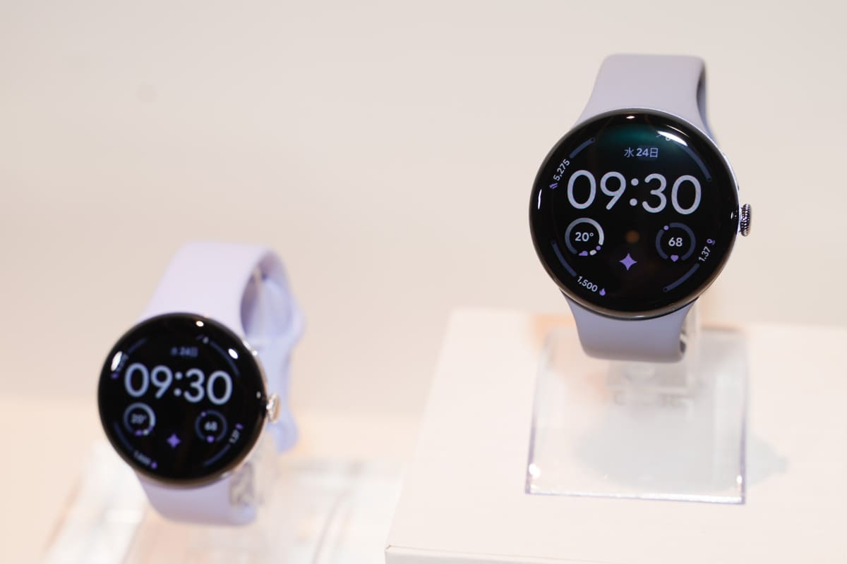 Pixel Watch 4。左から41mm、45mm