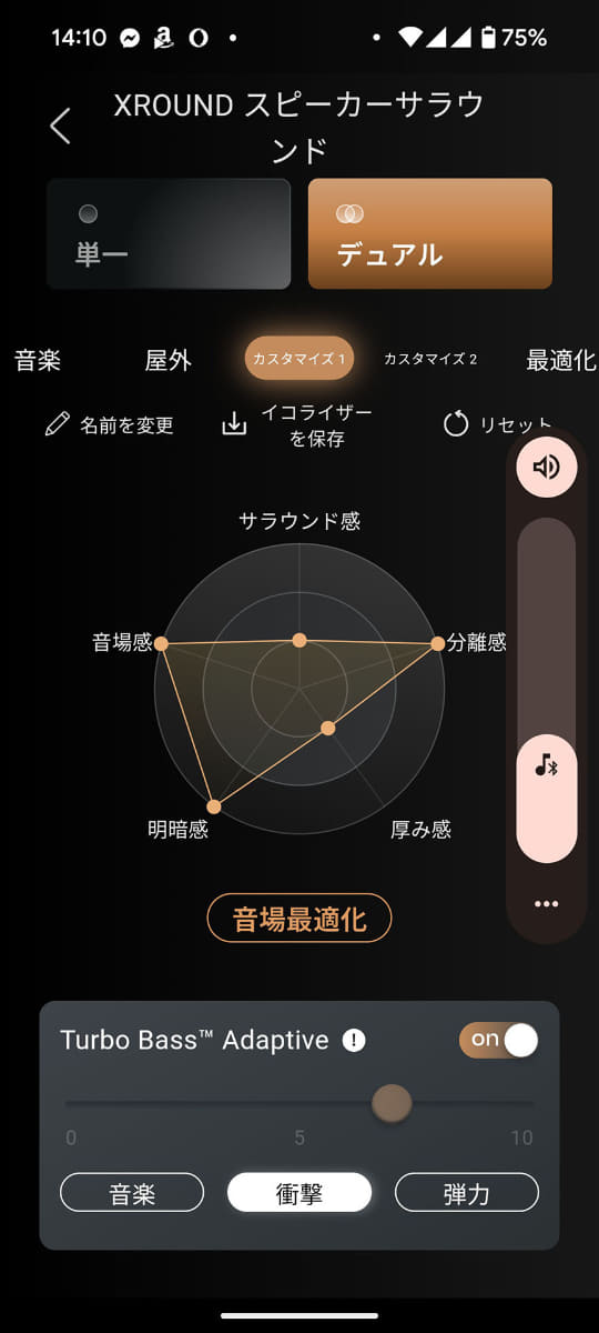 5つのパラメータを使って音質調整するのはなかなか難しい