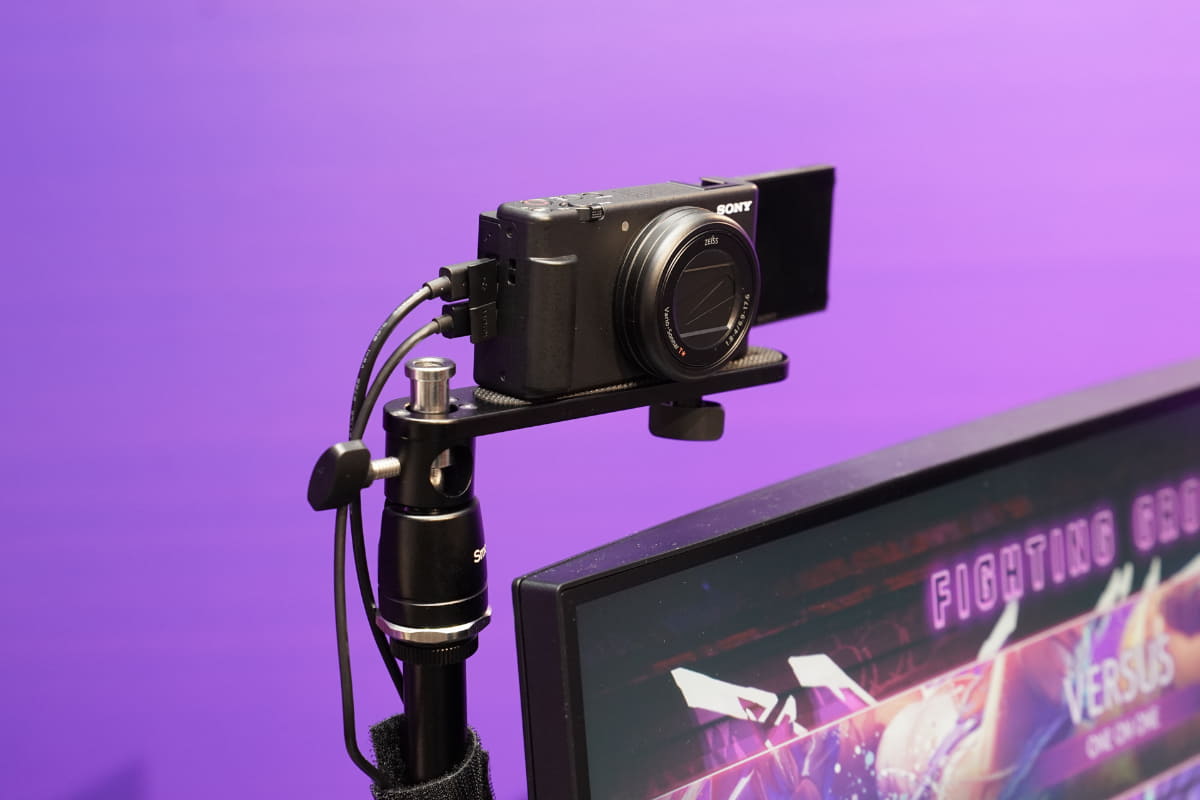 ゲーム配信を体験できるコーナーもある