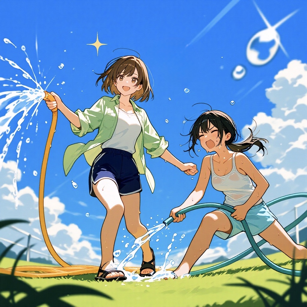 左の軽いホース(低インピーダンス)は勢いよく流れ、右の重いホース(高インピーダンス)は少ししか水が出ない