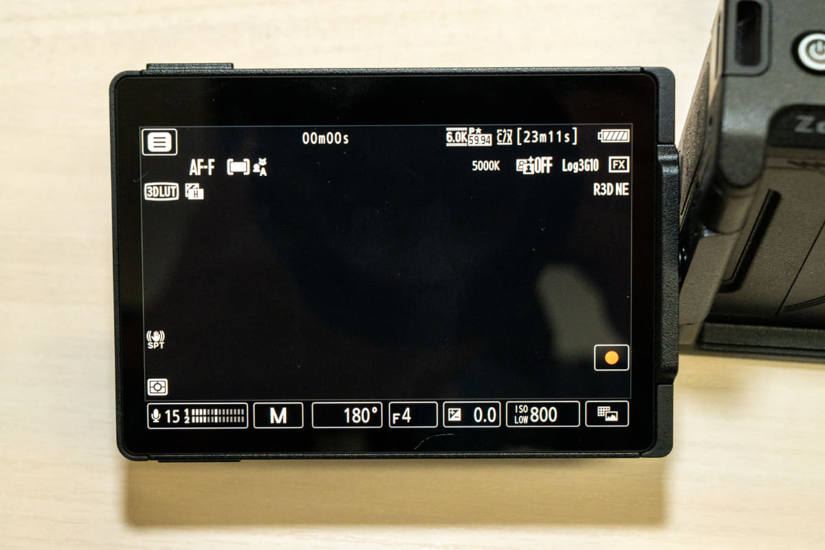 撮影時に表示される画面のレイアウト