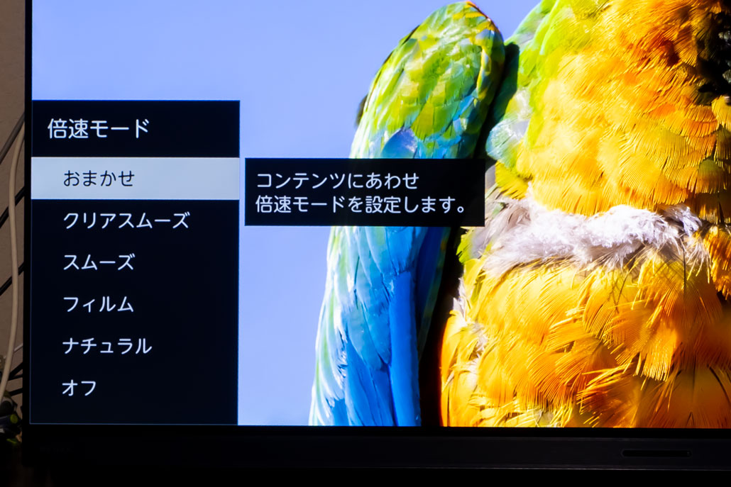 倍速駆動(補間フレーム)モードも多機能なX9900R