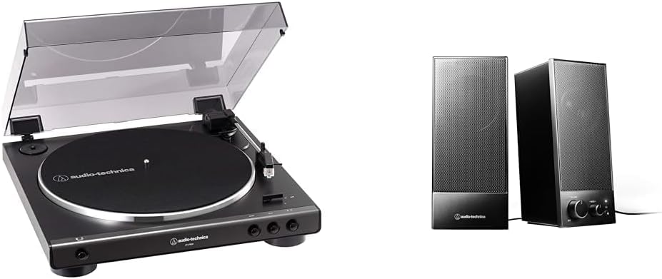 レコードプレーヤー「AT-LP60X ガンメタリック」とスピーカー「AT-SP105」セット
