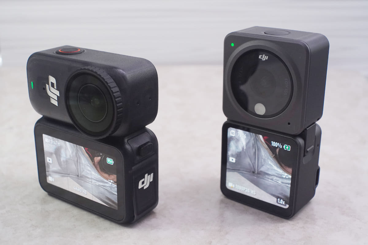 左がDJI Osmo Nano、右がDJI Action 2
