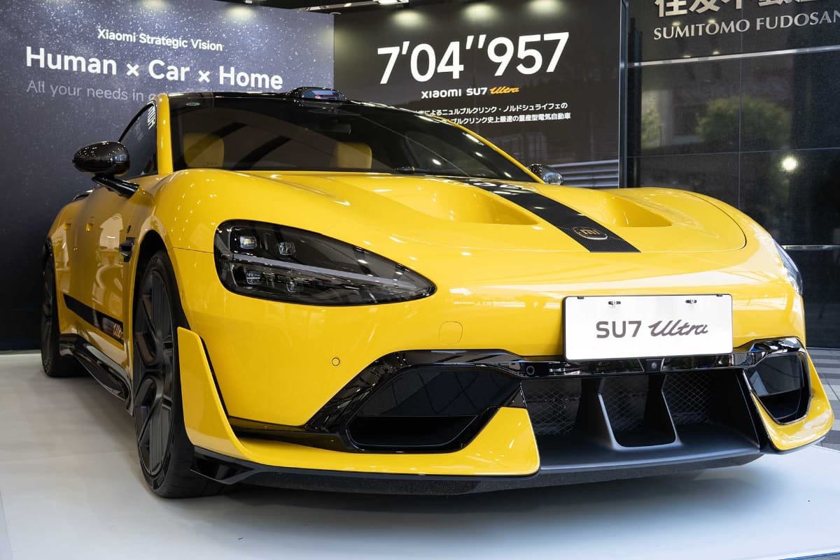 日本初展示となる高性能EV「Xiaomi SU7 Ultra」