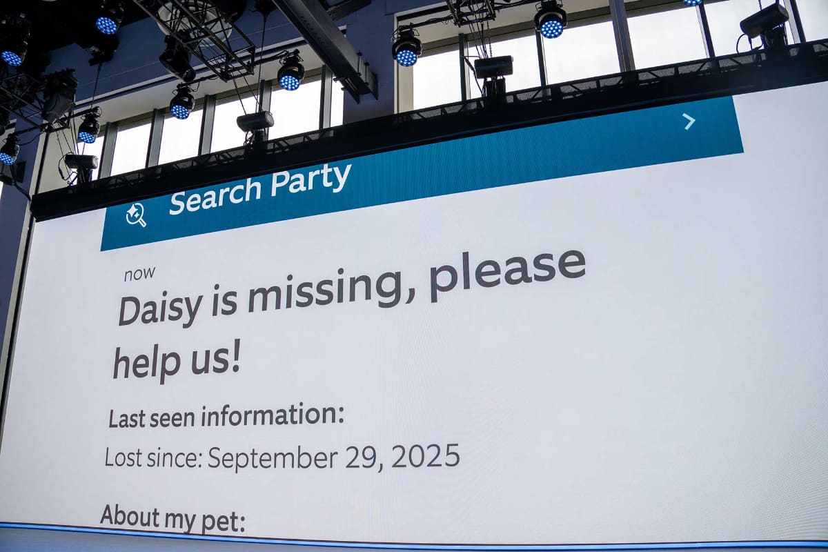 アメリカで提供予定の「Search Party」。ペットの犬の捜索を、近所でRingを持っている家庭にお願いできる