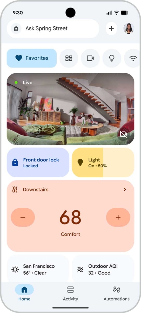 新しい「Google Home」アプリ