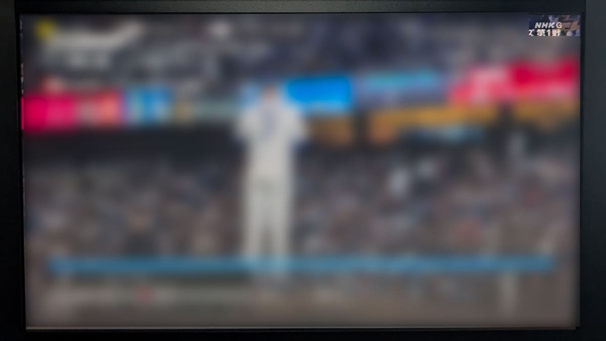 同時配信時のNHKウォーターマークは、放送と同じサイズ