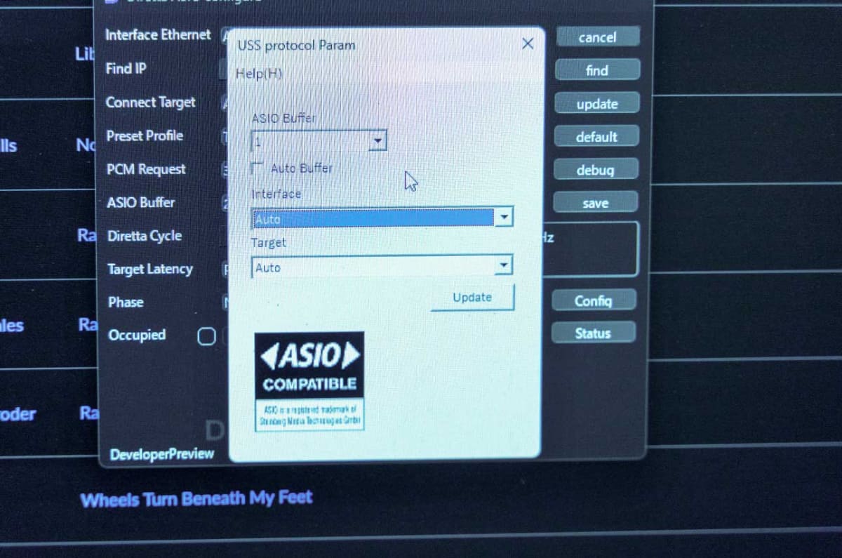 USS対応のASIOドライバーでは、バッファなども細かく設定可能できる