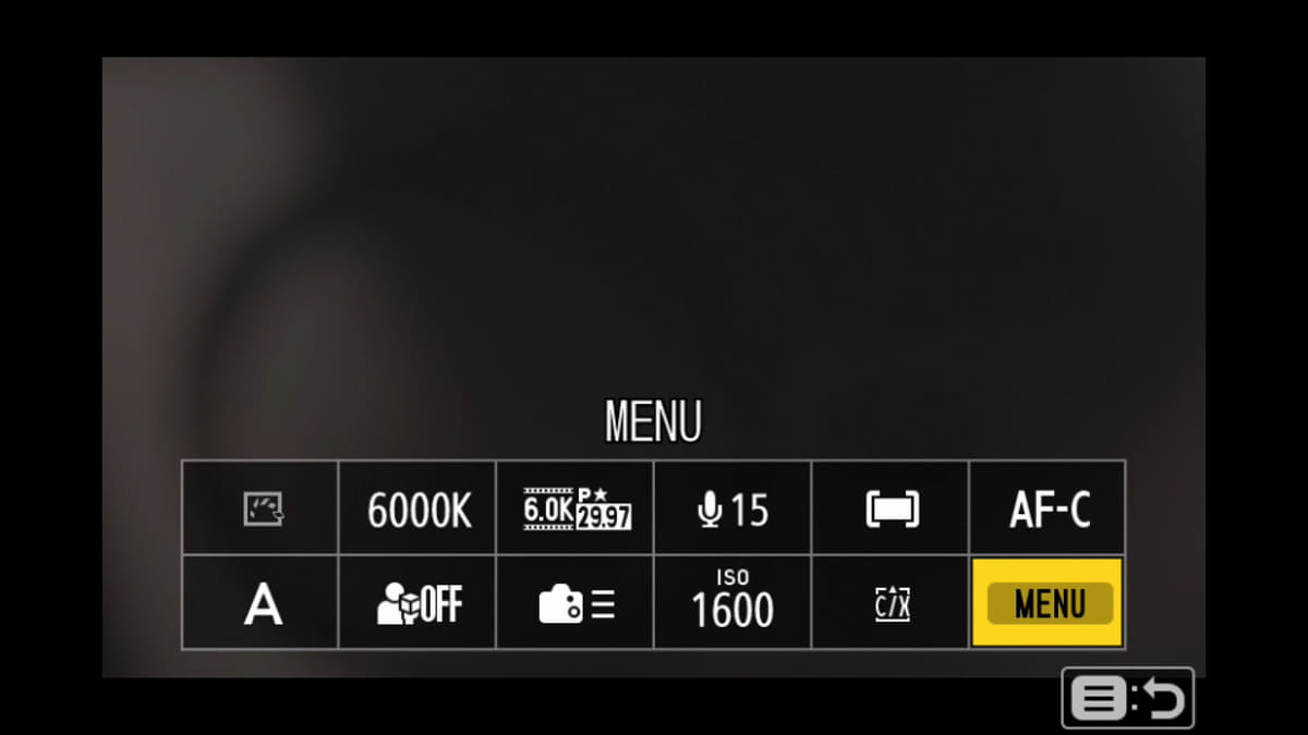 メニューボタンを1回押すと現れるiメニュー