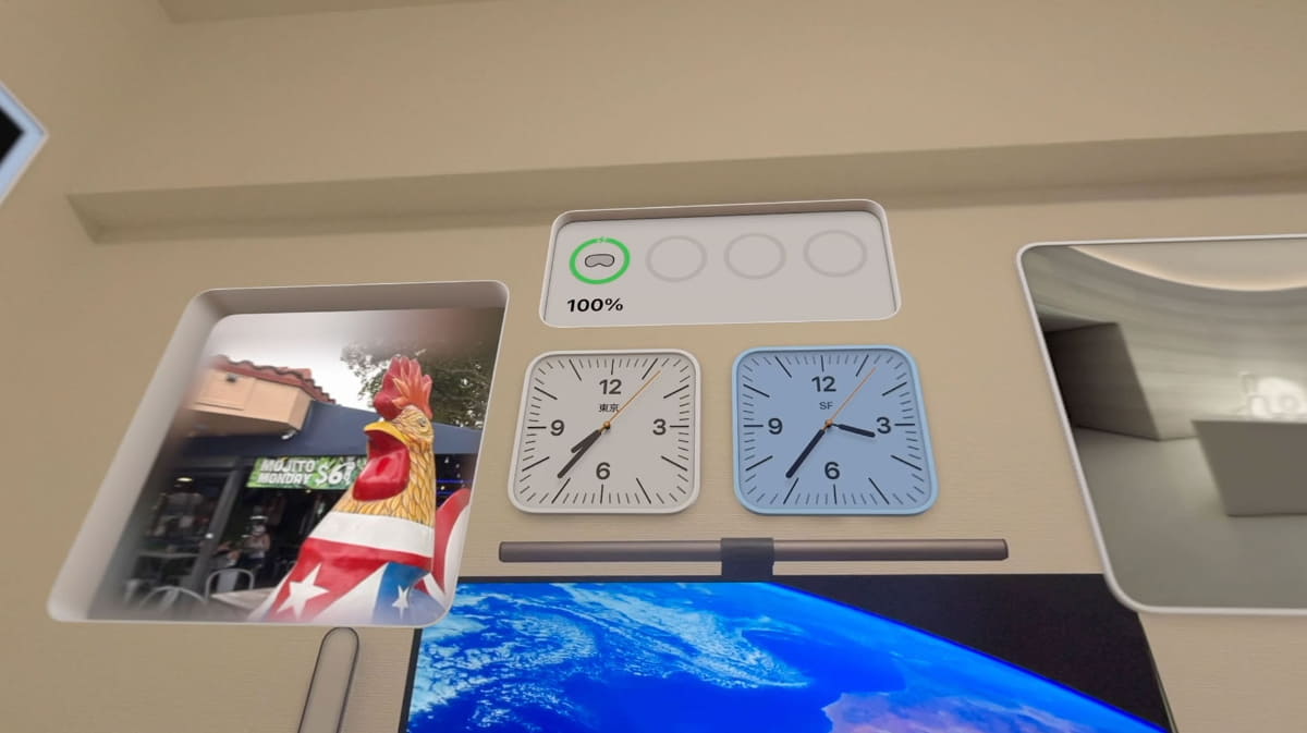 壁にある時計や写真はみなウィジェット