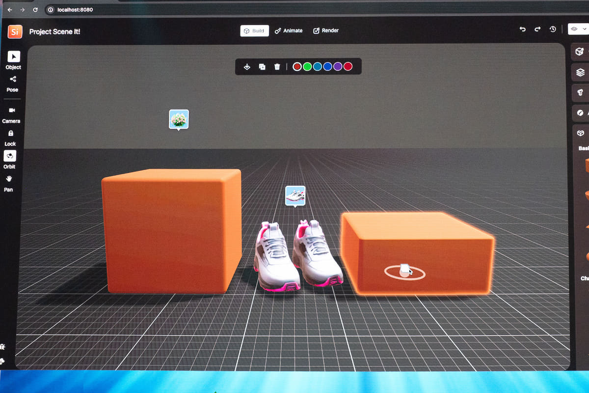 そこから3Dデータを生成して空間に配置