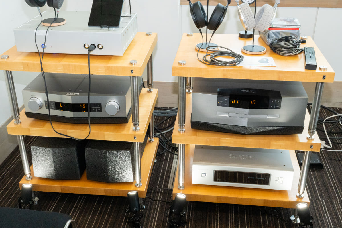 Binom-ERとKD-Q1はaurender「W20SE」、TAD「D700」「C700」、DVAS「Model2」のシステムで試聴できる