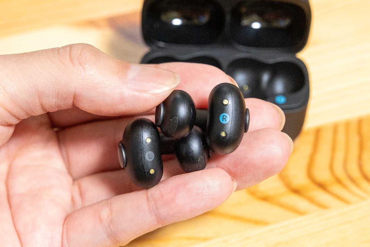 イヤフォン本体やケースに「L/R」の印字があり、ユーザー自身で左右を区別する必要がある