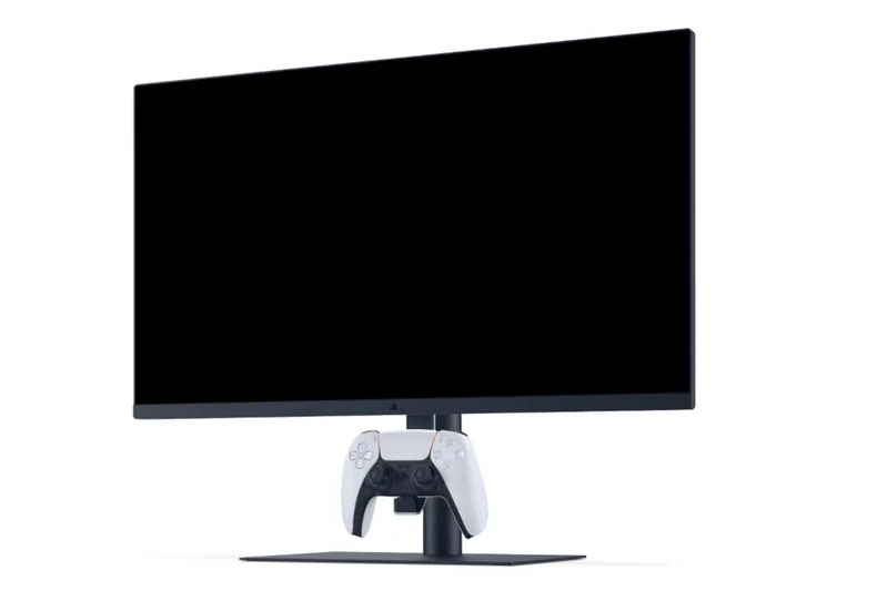 「27″ゲーミングモニター DualSense充電フック付き」DualSense Edgeワイヤレスコントローラーを掛けて充電できる充電フックを搭載している