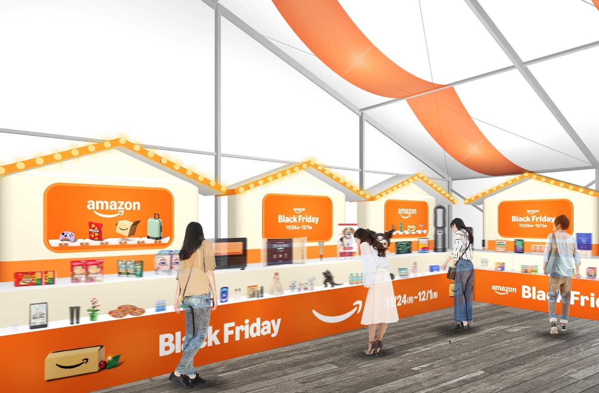 「Amazon Black Friday Market」では実際に商品を見つつ、その場でQRコードから購入も可能