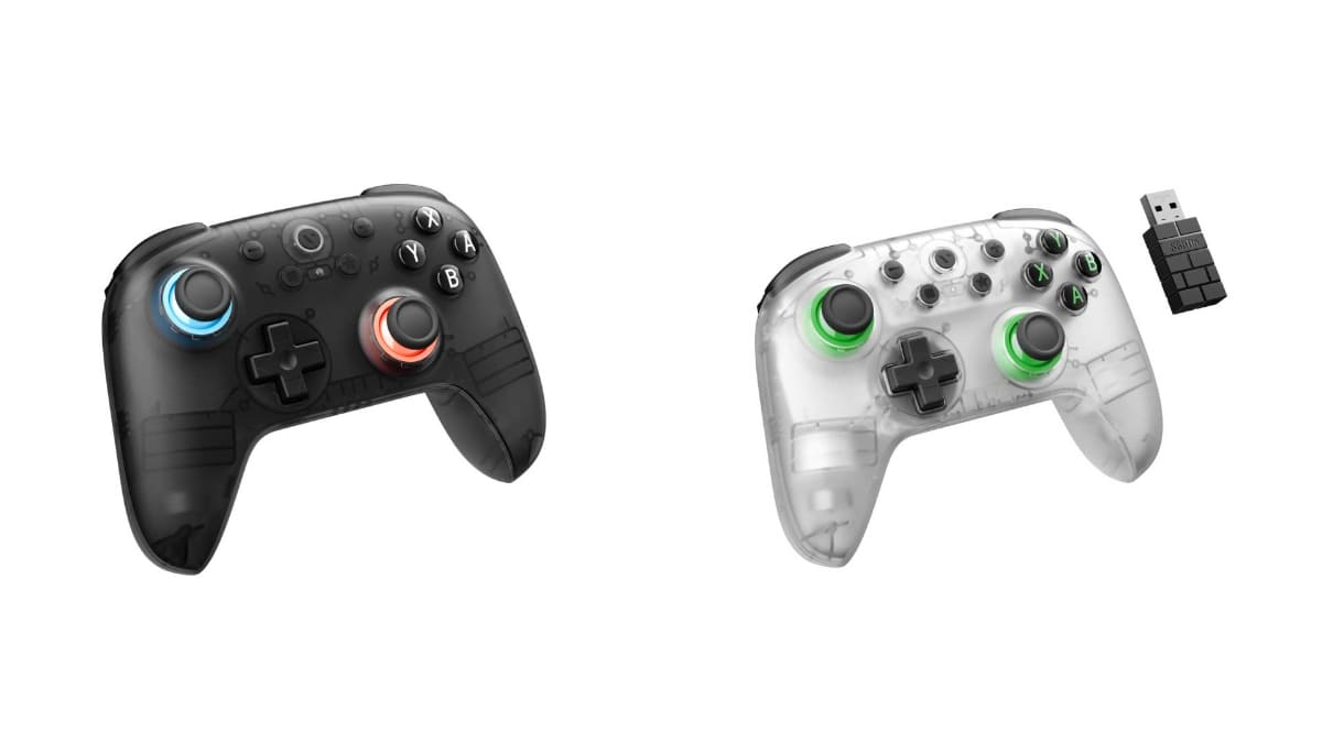 「VITURE × 8BitDo Ultimate 2C コントローラー」。左がSwitchレイアウト、右がXboxレイアウト