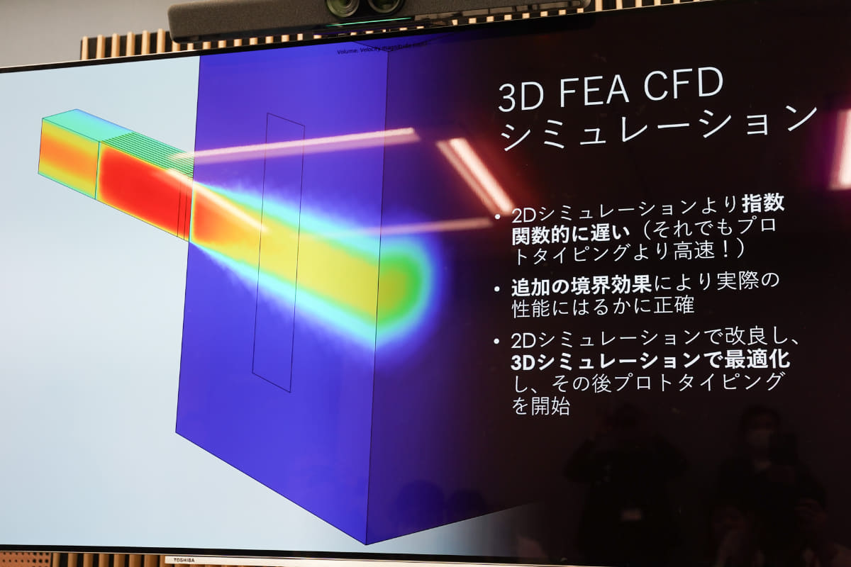 2Dだけでなく、3Dシミュレーションも活用することで、チャンネル数や断面積を最適化するデータを作成