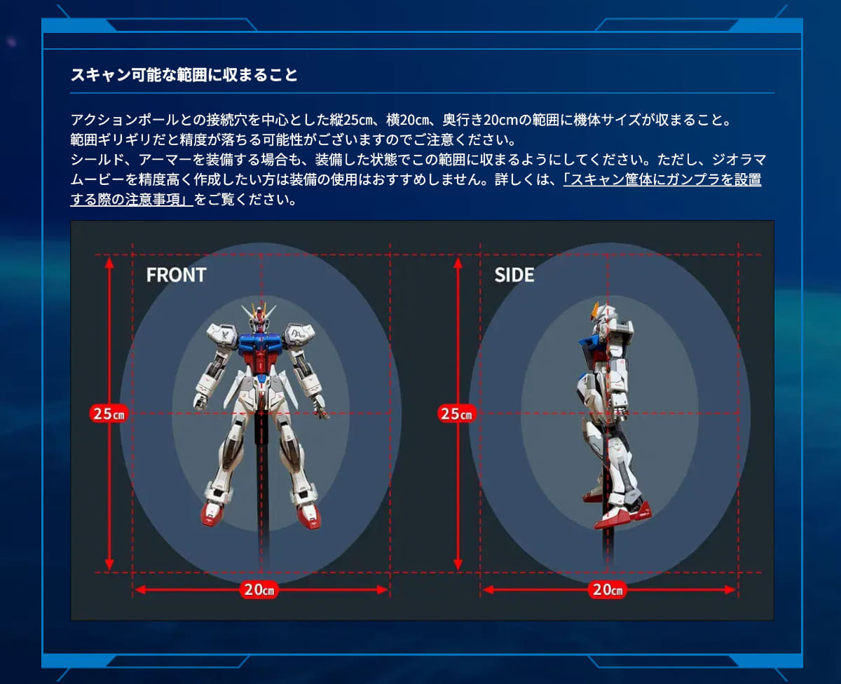キャプチャできるガンプラにはレギュレーションが決められているので、事前にウェブで確認を