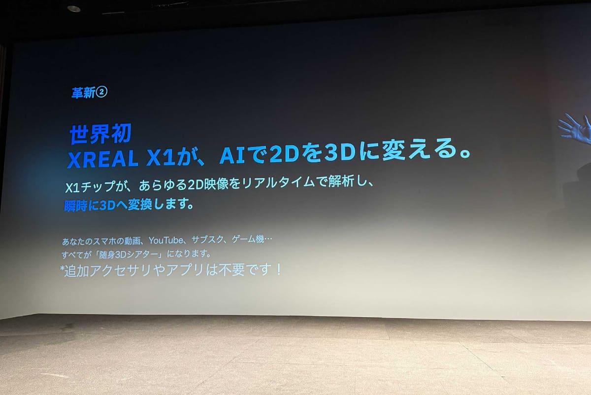 2Dコンテンツの3D化にもグラス単体で対応