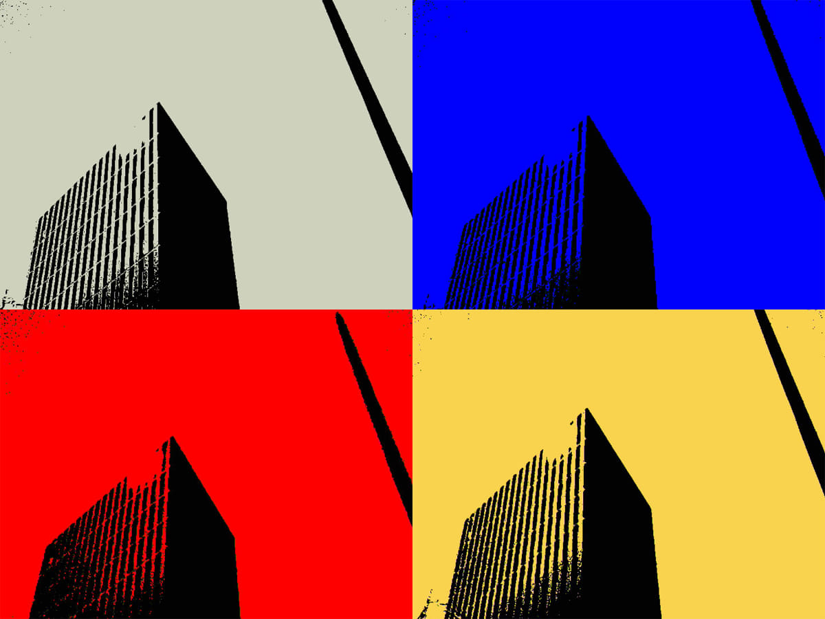 フィルターも豊富。この写真は「Pixel filter」の4種類をまとめたもの