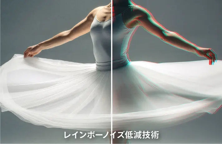 レインボーノイズ低減のイメージ