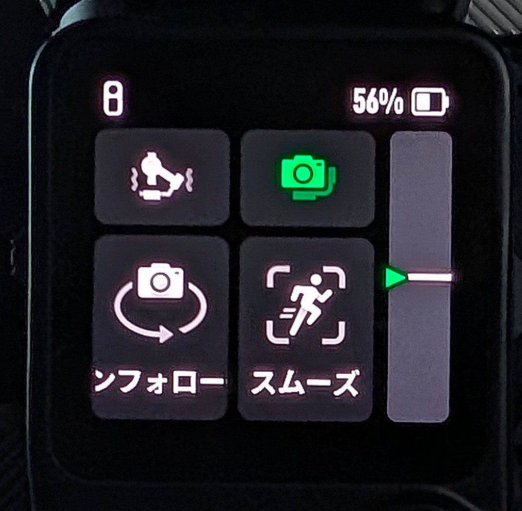 背面モニターには上下のブレ量を示すメーターが表示される