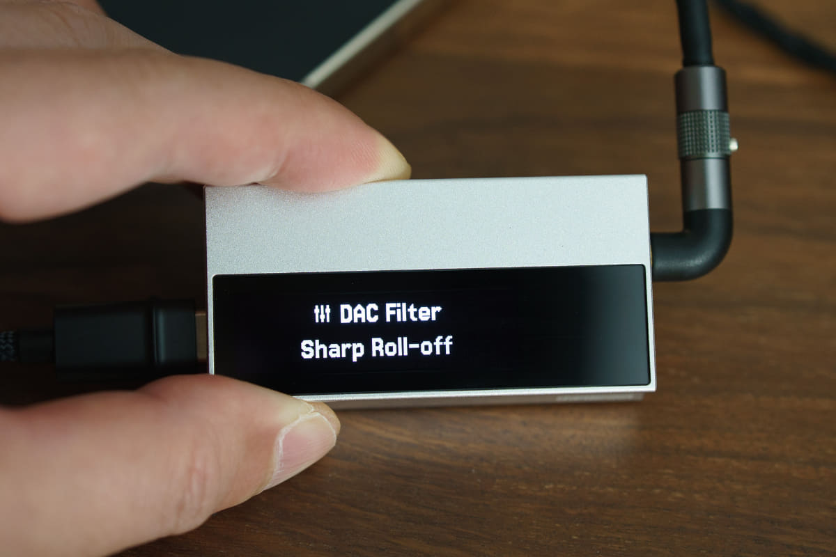6種類のDACフィルターを選択することも可能