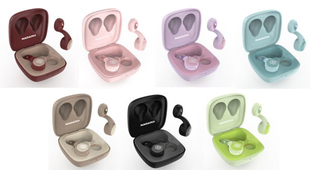 上段左からワインボルドー、ネイルピンク、ベビーパープル、パウダーブルー、下段左からアーモンドベージュ、ピュアブラック、ペールグリーン