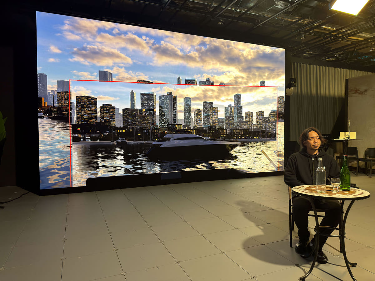 DMPCに常設されているLEDウォール。バーチャルプロダクションなどに使う