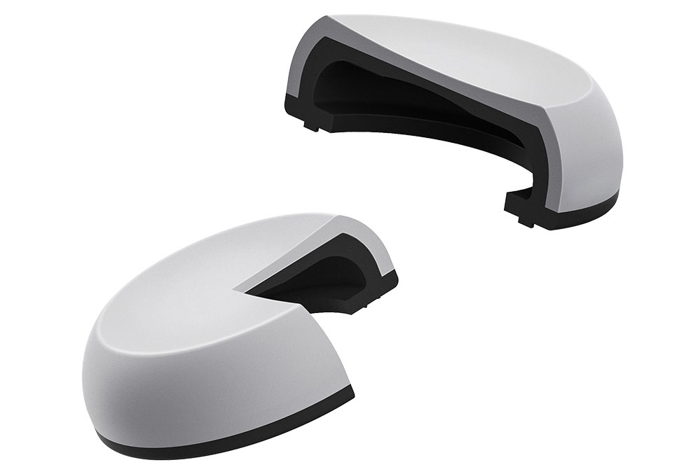 外側と内側で異なる硬度のシリコンを使用