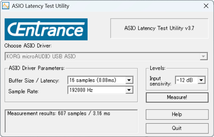 16 Samples/192kHzの結果
