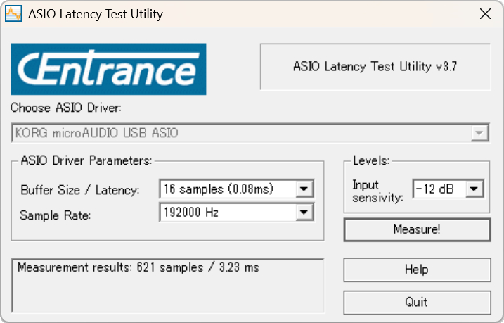 16 Samples/192kHzの結果