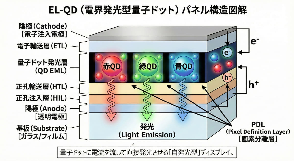 EL-QD簡易模式図