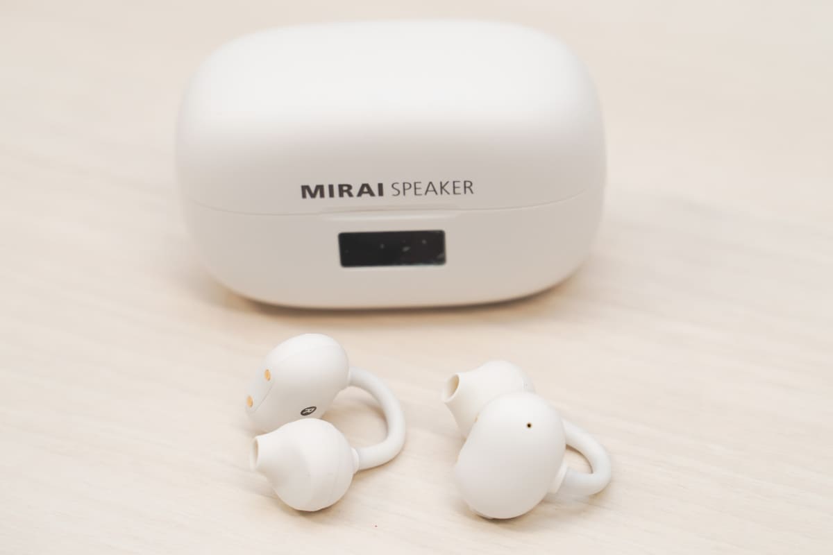 充電ケースはLEDディスプレイ付き。カラーはブラックとホワイトを用意する